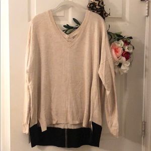 Banana Republic Two Tone Double V-Neck Sweater